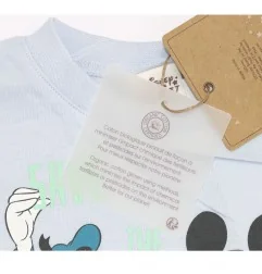 Βρεφικό Κοντομάνικο Μπλουζάκι Disney Baby "Mickey & Donald – Save the Planet" – Σιέλ - 100% Οργανικό Βαμβάκι (UE0057 Blue) - ...