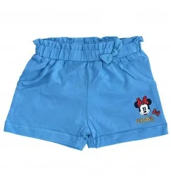 Βρεφικό Βαμβακερό Σορτσάκι Disney Baby "Minnie Mouse" με Φιόγκο – Σιέλ (ET0092 BLUE) - Σορτς/ Βερμούδες