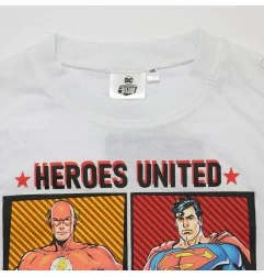 Παιδικό Βαμβακερό Κοντομάνικο Μπλουζάκι Justice League "Heroes United" – Λευκό (YE10252.white) - Κοντομάνικα μπλουζάκια