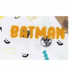 Βρεφικό Κοντομάνικο Φορμάκι Batman "Super Hero" – 100% Οργανικό Βαμβάκι – Λευκό (EV0032.BIO) - Καλοκαιρινά φορμάκια