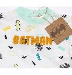 Βρεφικό Κοντομάνικο Φορμάκι Batman "Super Hero" – 100% Οργανικό Βαμβάκι – Λευκό (EV0032.BIO) - Καλοκαιρινά φορμάκια