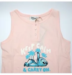 Γυναικεία Καλοκαιρινή Πιτζάμα Disney "Stitch - Keep Calm" – Σετ Αμάνικο & Σορτς 100% Βαμβάκι (ΥΕ36004PINK) - Γυναικείες Πιτζάμες