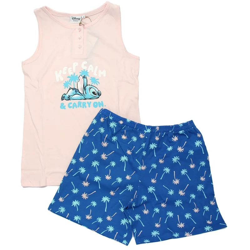 Γυναικεία Καλοκαιρινή Πιτζάμα Disney "Stitch - Keep Calm" – Σετ Αμάνικο & Σορτς 100% Βαμβάκι (ΥΕ36004PINK) Γυναικεία Καλοκαιρινή Πιτζάμα Disney "Stitch - Keep Calm" – Σετ Αμάνικο & Σορτς 100% Βαμβάκι (ΥΕ36004PINK)