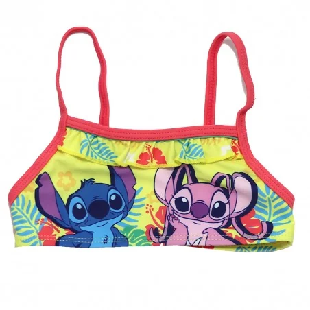 Παιδικό Μαγιό Μπικίνι Disney "Stitch & Angel" – Τροπικό Σχέδιο με Βολάν - Κίτρινο (YE18213YELLOW)
