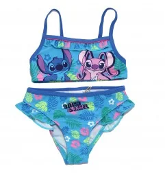 Παιδικό Μαγιό Μπικίνι Disney "Stitch & Angel" – Τροπικό Σχέδιο με Βολάν - Μπλε (YE18213BLUE) - Μπικίνι