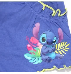 Παιδικό Σορτς Disney "Stitch" – 100% Βαμβακερό με Βολάν & Τροπικό Σχέδιο - Μπλε (YE10419.BLUE)