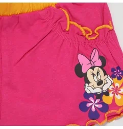 Παιδικό Σορτς Disney "Minnie Mouse" – 100% Οργανικό Βαμβακερό με Βολάν - Φούξια / Πορτοκαλί (YE10431.FUSHUA)