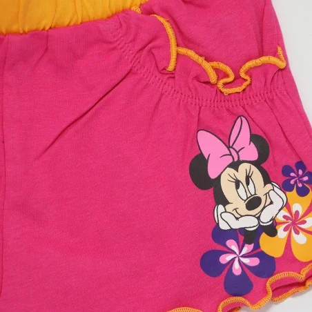 Παιδικό Σορτς Disney "Minnie Mouse" – 100% Οργανικό Βαμβακερό με Βολάν - Φούξια / Πορτοκαλί (YE10431.FUSHUA)