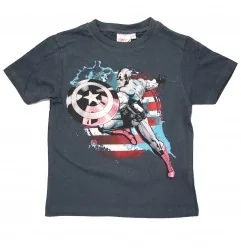Παιδικό Κοντομάνικο Μπλουζάκι Marvel Avengers "Captain America" – 100% Βαμβακερό - Ανθρακί (YE10278.DGREY) - Κοντομάνικα μπλο...