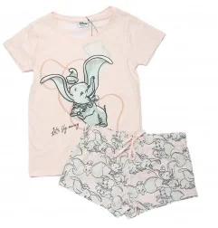 Γυναικεία Καλοκαιρινή Πιτζάμα Disney "Dumbo" – Σετ 100% Βαμβακερό - Απαλό Ροζ (ΥΕ36023) - Γυναικείες Πιτζάμες