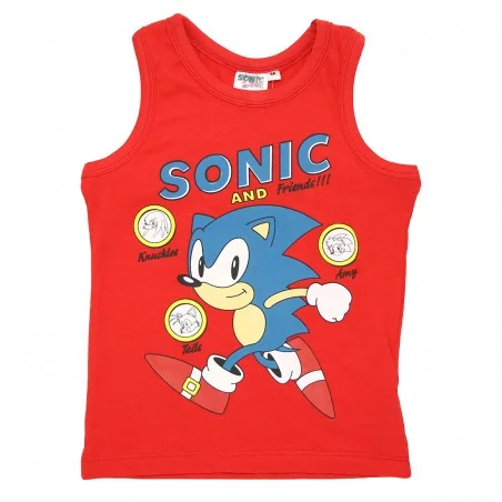 Παιδική Καλοκαιρινή Πιτζάμα Sonic "Sonic and Friends" – Κόκκινο / Μπλε 100% Βαμβάκι (YE20079RED)