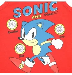 Παιδική Καλοκαιρινή Πιτζάμα Sonic "Sonic and Friends" – Κόκκινο / Μπλε 100% Βαμβάκι (YE20079RED) - Πιτζάμες