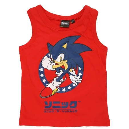 Παιδικό Αμάνικο Μπλουζάκι SEGA "Sonic the Hedgehog" – 100% Βαμβακερό Κόκκινο (YE10163RED) - Αμάνικα μπλουζάκια