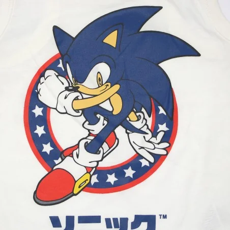Παιδικό Αμάνικο Μπλουζάκι SEGA "Sonic the Hedgehog" – 100% Βαμβακερό Λευκό (YE10163WHITE)