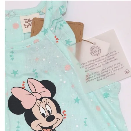 Βρεφικό Καλοκαιρινό Φορμάκι Disney Minnie Mouse "Mermaid" – 100% Οργανικό Βαμβάκι – Mint (EV0001.BIO)