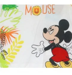 Βρεφικό Αμάνικο Μπλουζάκι Disney "Mickey Mouse Jungle" – 100% Οργανικό Βαμβάκι – Λευκό/Κίτρινο (EV0024.BIO YELLOW)