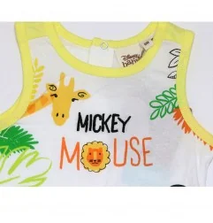 Βρεφικό Αμάνικο Μπλουζάκι Disney "Mickey Mouse Jungle" – 100% Οργανικό Βαμβάκι – Λευκό/Κίτρινο (EV0024.BIO YELLOW) - Αμάνικα ...