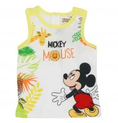 Βρεφικό Αμάνικο Μπλουζάκι Disney "Mickey Mouse Jungle" – 100% Οργανικό Βαμβάκι – Λευκό/Κίτρινο (EV0024.BIO YELLOW) - Αμάνικα ...