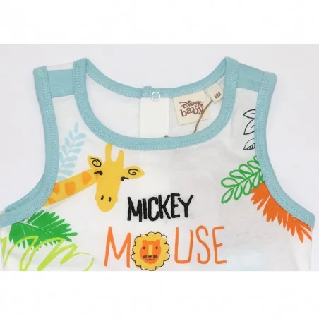 Βρεφικό Αμάνικο Μπλουζάκι Disney "Mickey Mouse Jungle" – 100% Οργανικό Βαμβάκι – Mint (EV0024.BIO BLUE)
