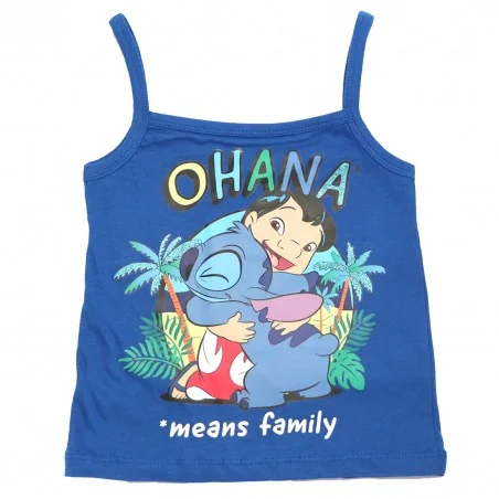 Παιδική Καλοκαιρινή Πιτζάμα Disney "Lilo & Stitch" – "Ohana means family" – 100% Βαμβάκι – Μπλε (YE20102. Blue)