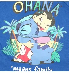 Παιδική Καλοκαιρινή Πιτζάμα Disney "Lilo & Stitch" – "Ohana means family" – 100% Βαμβάκι – Μπλε (YE20102. Blue) - Πιτζάμες Κα...
