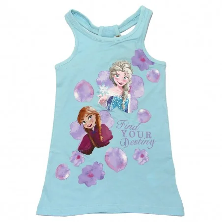 Παιδικό Καλοκαιρινό Φορεματάκι Disney "Frozen" – Anna & Elsa "Find Your Destiny" – 100% Βαμβάκι – Γαλάζιο (YE10049Blue) - Καλ...