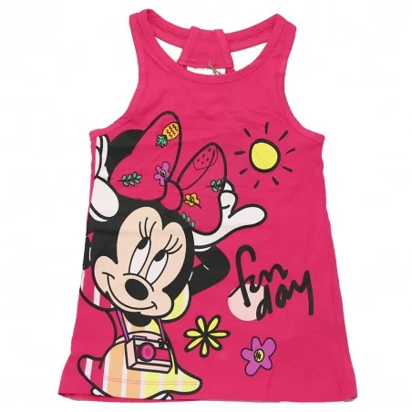 Παιδικό Καλοκαιρινό Φορεματάκι Disney "Minnie Mouse" – Fun Day – 100% Βαμβάκι – Φούξια (YE10119FUSHIA) - Καλοκαιρινά φορέματα