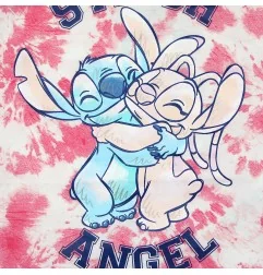 Παιδικό Καλοκαιρινό Φορεματάκι Disney "Lilo & Stitch" – Stitch & Angel Pink Tie-Dye – 100% Βαμβάκι – Λευκό/Ροζ (YE10074.PINK)