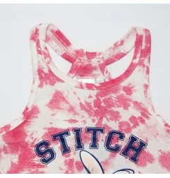 Παιδικό Καλοκαιρινό Φορεματάκι Disney "Lilo & Stitch" – Stitch & Angel Pink Tie-Dye – 100% Βαμβάκι – Λευκό/Ροζ (YE10074.PINK)...