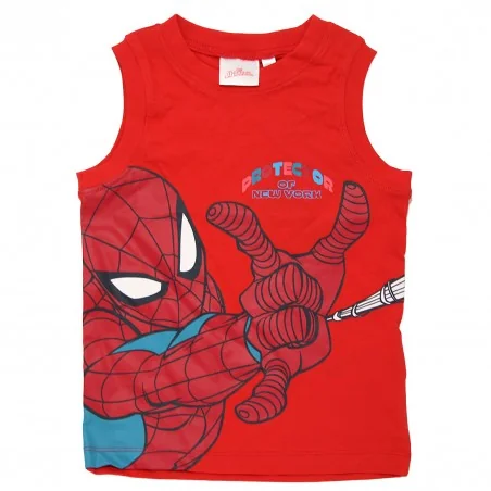 Παιδικό Αμάνικο Μπλουζάκι Spider-Man "Protector of New York" – 100% Βαμβακερό Κόκκινο (YE10184RED) - Αμάνικα μπλουζάκια