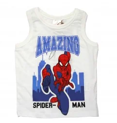 Παιδικό Αμάνικο Μπλουζάκι Spider-Man "Amazing" – 100% Βαμβακερό Λευκό (YE10183WHITE) - Αμάνικα μπλουζάκια