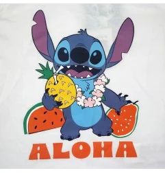 Εφηβικό Αμάνικο Μπλουζάκι Disney Stitch "Aloha" – 100% Βαμβακερό Λευκό (YE10235white)