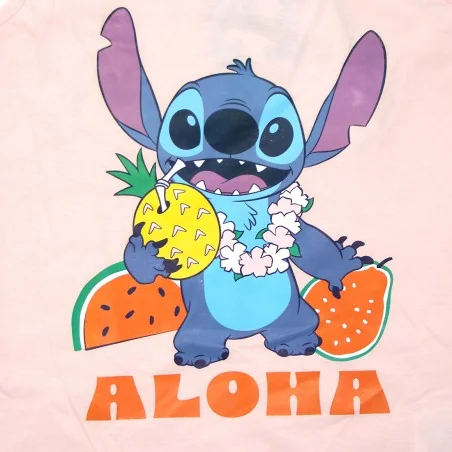 Εφηβικό Αμάνικο Μπλουζάκι Disney Stitch "Aloha" – 100% Βαμβακερό Ροζ (YE10235PINK)
