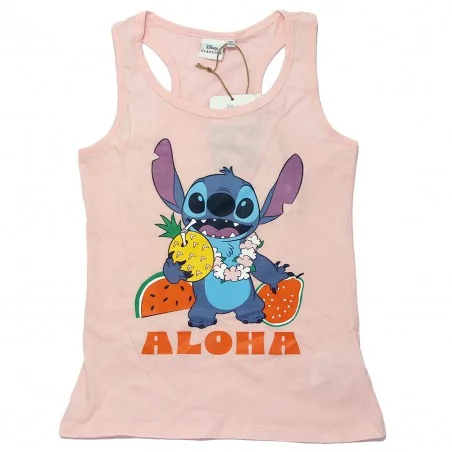 Εφηβικό Αμάνικο Μπλουζάκι Disney Stitch "Aloha" – 100% Βαμβακερό Ροζ (YE10235PINK) - Εφηβικά Μπλουζάκια - T-shirt
