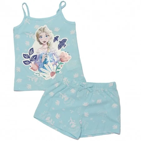 Παιδική Καλοκαιρινή Πιτζάμα Frozen "Elsa" - Σιέλ, 100% Βαμβακερή (YE20049.BLUE)