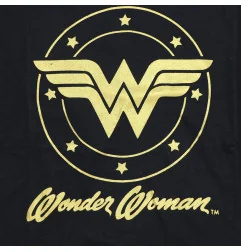 Γυναικεία Βαμβακερή Πιτζάμα Wonder Woman Σετ - Μαύρο με Χρυσό Τύπωμα (WW 53 04 103) - Γυναικείες Πιτζάμες