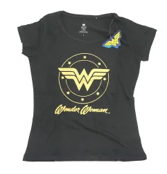 Γυναικεία Βαμβακερή Πιτζάμα Wonder Woman Σετ - Μαύρο με Χρυσό Τύπωμα (WW 53 04 103) - Γυναικείες Πιτζάμες