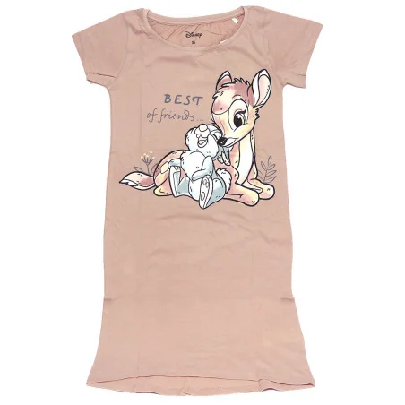 Γυναικείο Βαμβακερό Νυχτικό Big T-Shirt Disney Bambi "Best of Friends" - Απαλό Ροζ (DIS B 53 04 A823) - Γυναικεία νυχτικά