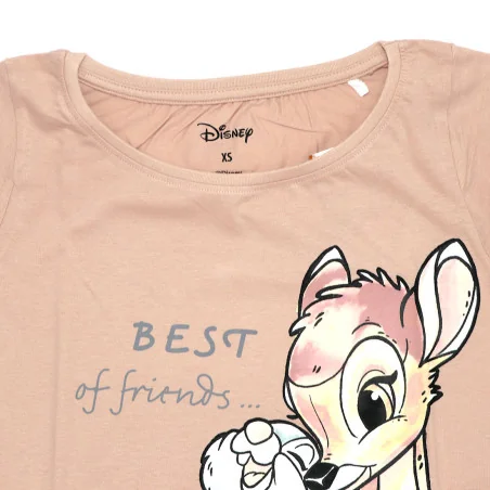Γυναικείο Βαμβακερό Νυχτικό Big T-Shirt Disney Bambi "Best of Friends" - Απαλό Ροζ (DIS B 53 04 A823)