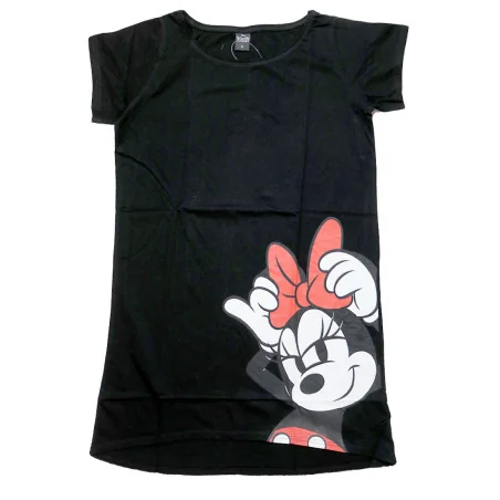Γυναικείο Βαμβακερό Νυχτικό Plus Size Big T-Shirt Disney Minnie Mouse Μαύρο (DIS MF 53 04 B869 PLUS BLACK) - Γυναικεία νυχτικά