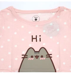 Γυναικείο Βαμβακερό Νυχτικό Big T-Shirt Pusheen Cat "Hi" - Ροζ Πουά (PUSH 53 04 005 Pink) - Γυναικεία νυχτικά