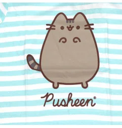 Γυναικείο Βαμβακερό Νυχτικό Big T-Shirt Pusheen Cat - Μέντα με Λευκό Ριγέ (PUSH 53 04 005 Mint)