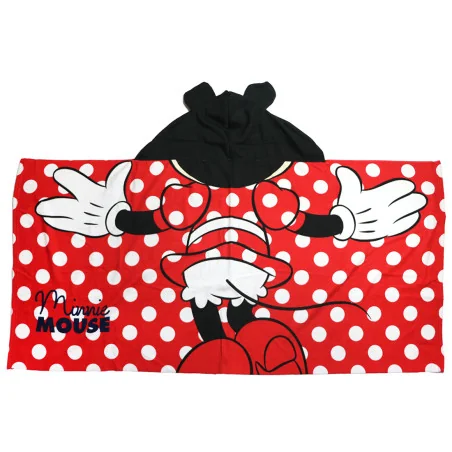 Παιδική Πετσέτα Κάπα / Θαλάσσης με Κουκούλα Minnie Mouse "Polka Dot" one size (70x140cm) – 100% Microfibe (EZ18214)