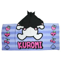 Παιδική Πετσέτα Κάπα / Θαλάσσης με Κουκούλα Kuromi "Pastel Stripes" one size (70x140cm) – 100% Microfiber (EZ18213)