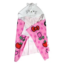 Παιδική Πετσέτα Κάπα / Θαλάσσης με Κουκούλα Hello Kitty "Sweet Dots" one size (70x140cm) – 100% Microfiber (EZ18212) - Πετσέτ...