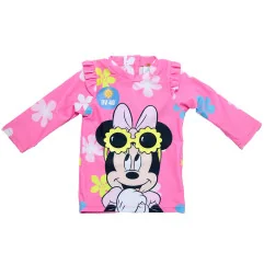 Βρεφικό Αντηλιακό Μπλουζάκι Μαγιό Disney Minnie Mouse "Dark Pink flower" – UV 40+ (EZ05011D.Pink) - Βρεφικά μαγιό