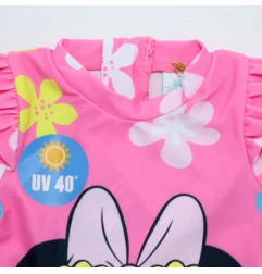 Βρεφικό Αντηλιακό Μπλουζάκι Μαγιό Disney Minnie Mouse "Dark Pink flower" – UV 40+ (EZ05011D.Pink) - Βρεφικά μαγιό