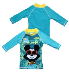 Παιδικό Αντηλιακό Μπλουζάκι Μαγιό Disney Mickey Mouse "Aloha Mint" – UV 40+ (EZ18202Aqua) - Μαγιό για αγόρια