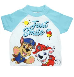 Αγoρίστικο Καλοκαιρινό Σετ Paw Patrol "Just Smile" – Μπλούζα & Σορτσάκι - 100% Βαμβάκι (EZ10103. BLUE)