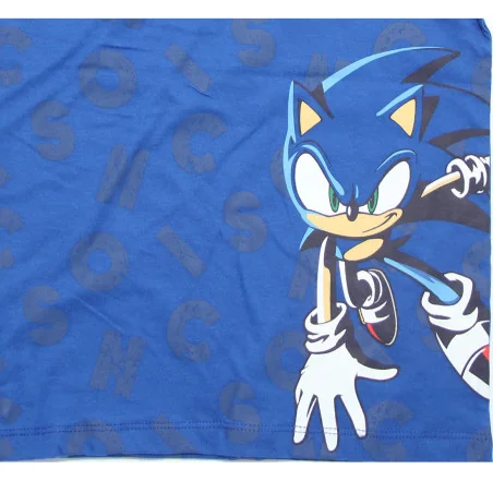 Αγορίστικη Κοντομάνικη Μπλούζα Sonic "Top Speed" – Μπλε με Λευκά Μανίκια -100% Βαμβάκι (EZ10121.BLUE)